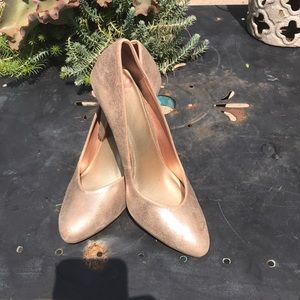 Rose gold metallic heels